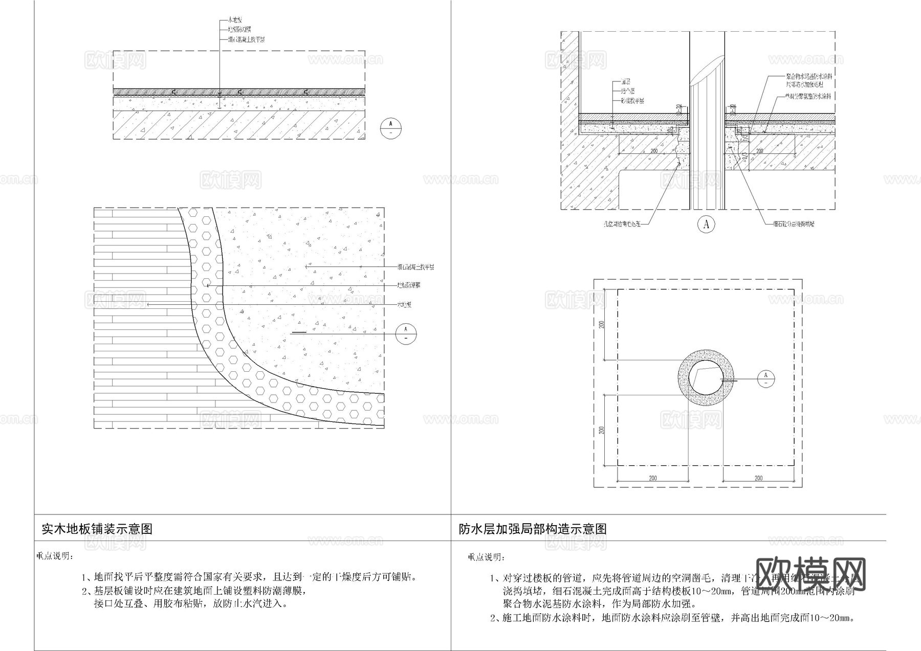 地面通用节点大样图cad施工图