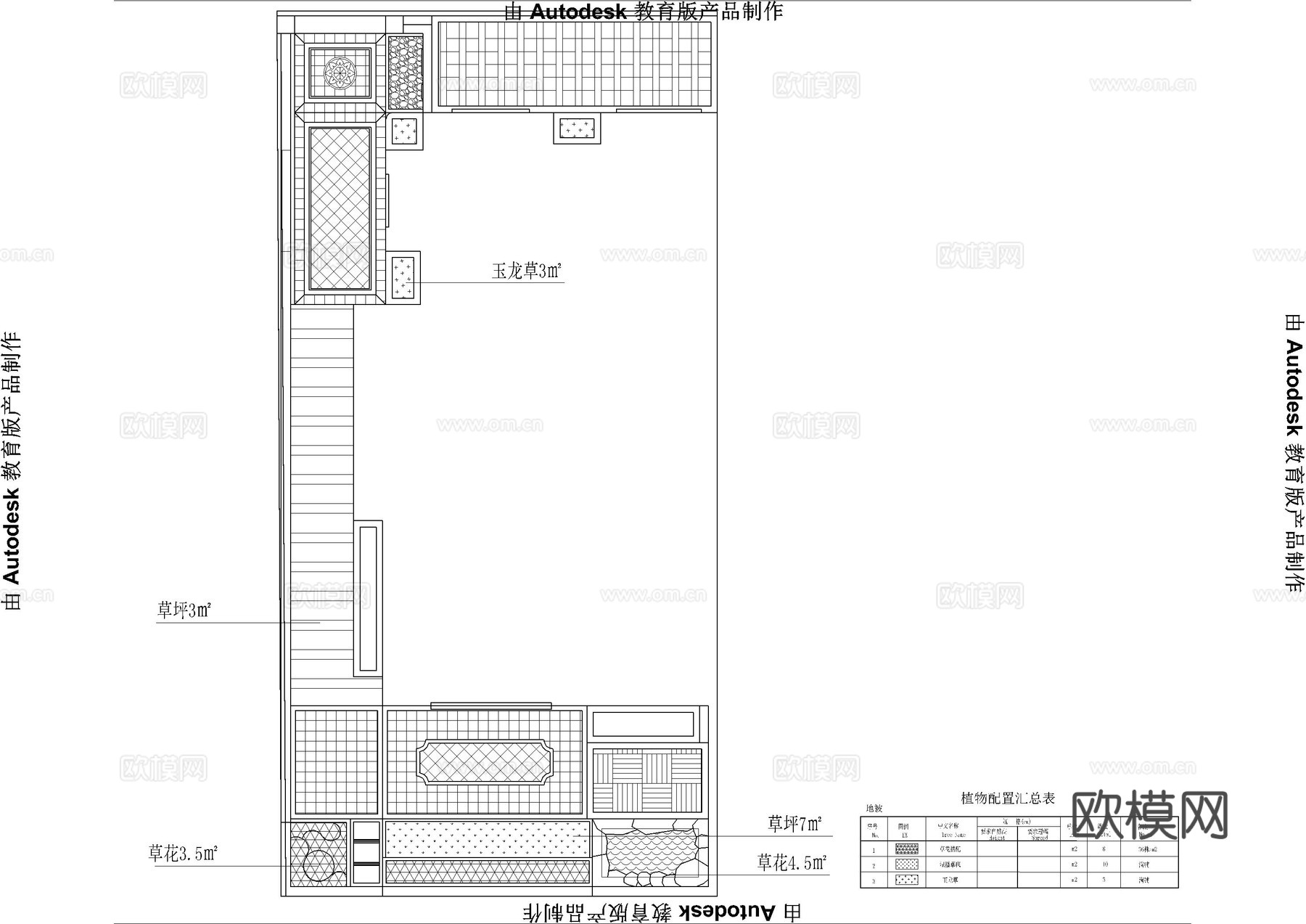 庭院植物平面图cad施工图