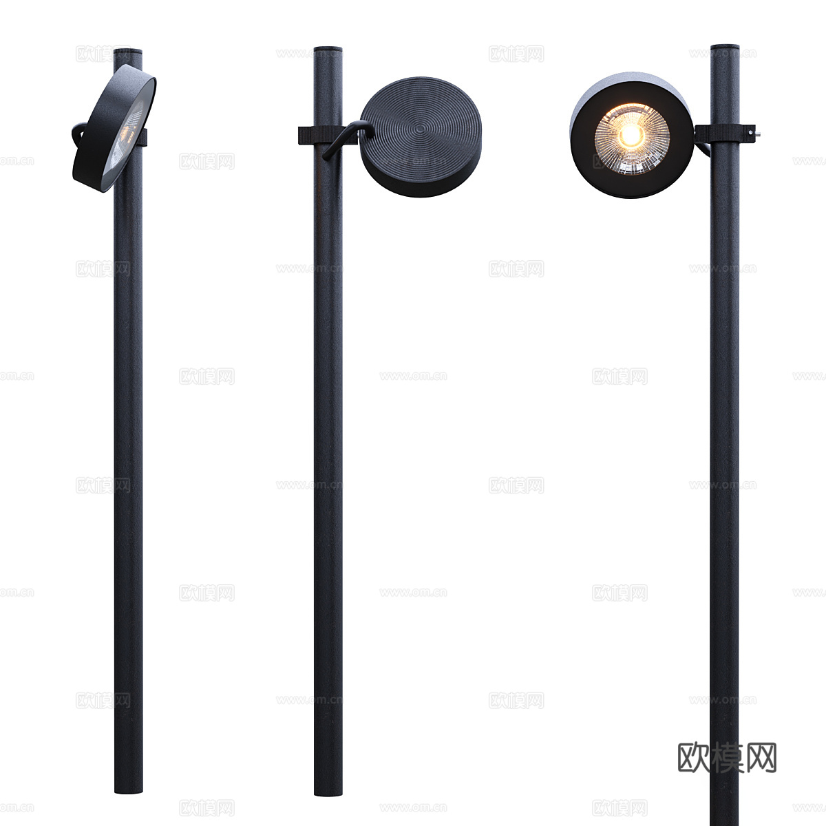 现代意式极简长条金属装饰壁灯3d模型