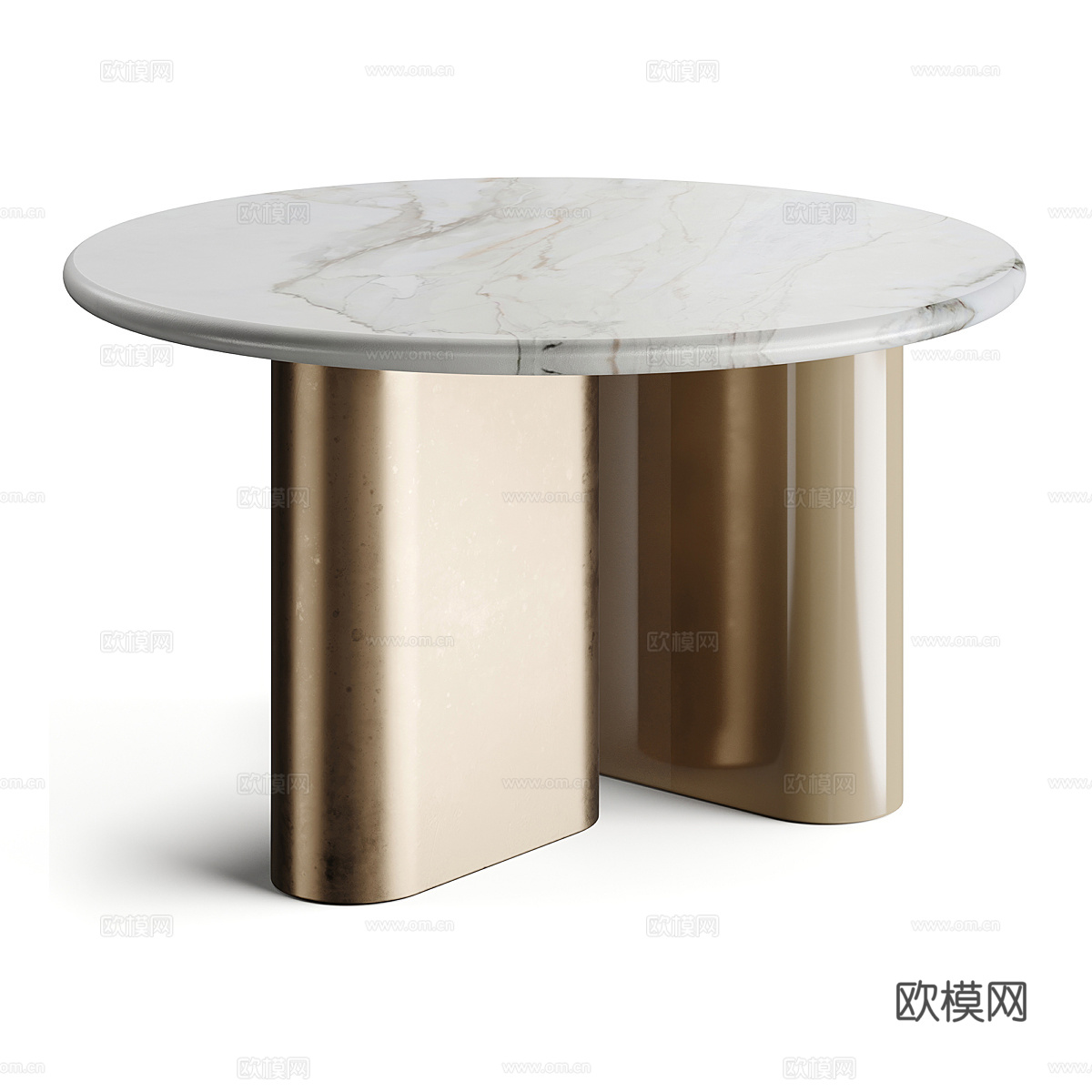 现代意式轻奢大理石茶几组合3d模型