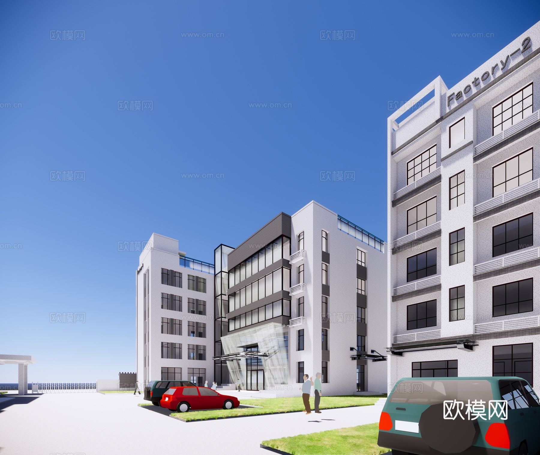 现代办公楼建筑外观su模型下载