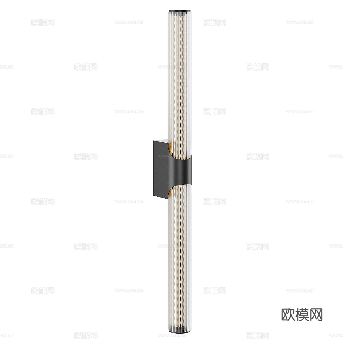 现代意式极简长条金属玻璃装饰壁灯3d模型