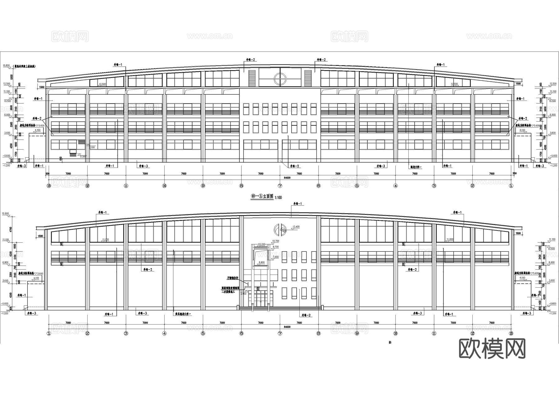 大型篮球场运动场地施工图cad施工图