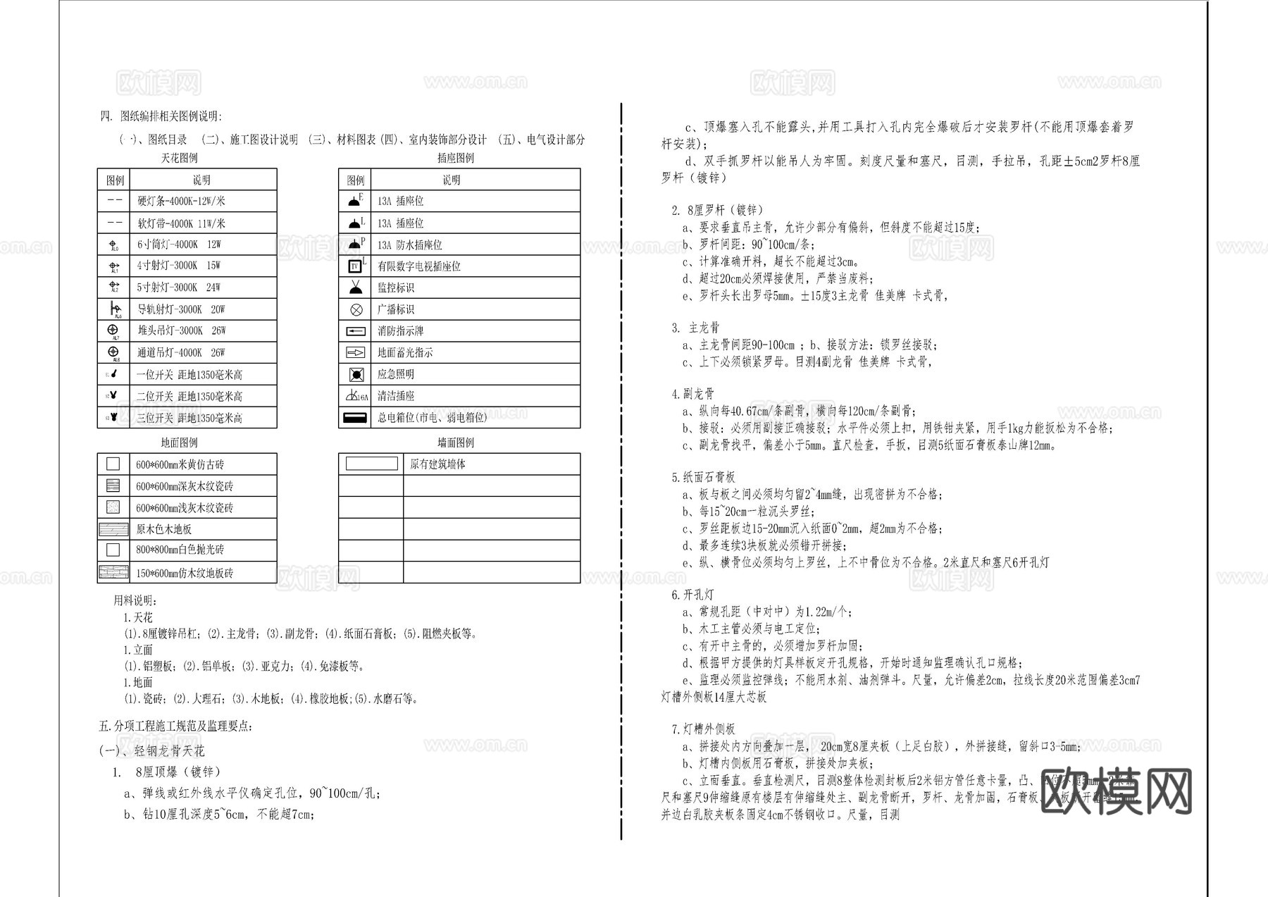 工装专业施工说明施工大样图库cad施工图
