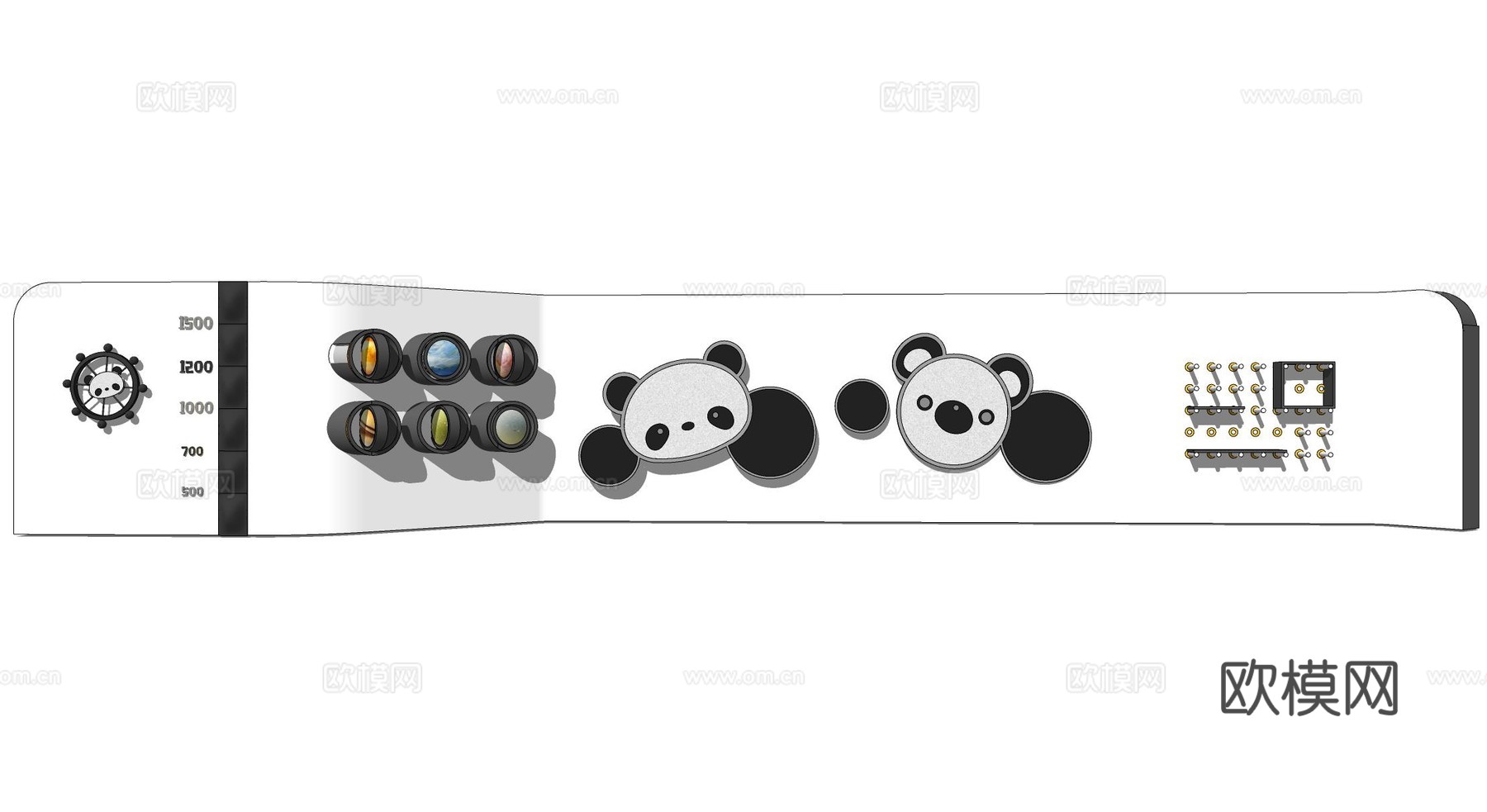 现代儿童游乐景墙 亲子互动墙su模型下载