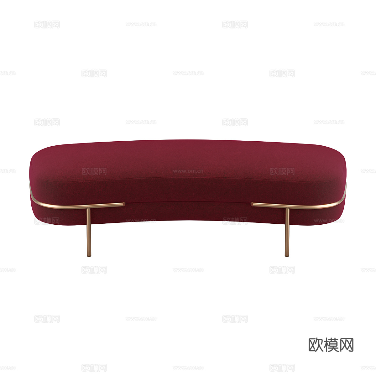 现代意式轻奢布艺长凳 床尾凳 条凳3d模型