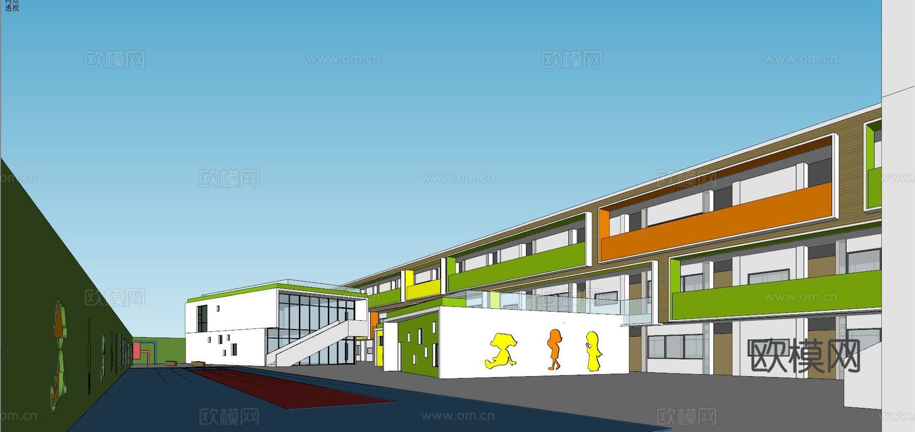 现代住宅小区建筑外观su模型下载
