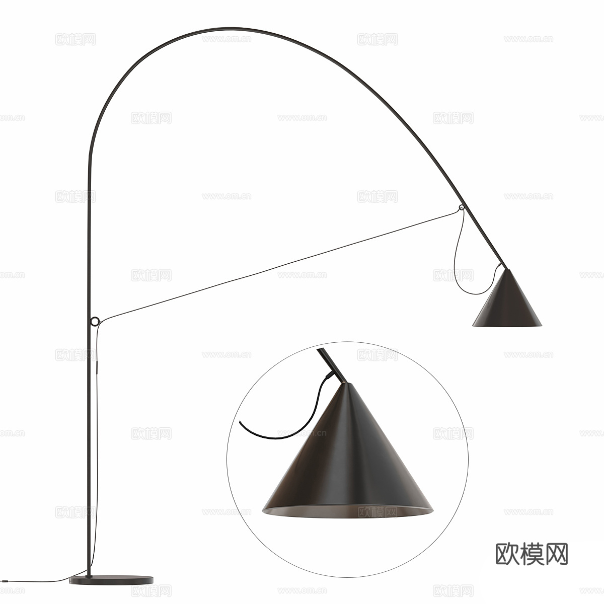 现代极简落地灯 钓鱼灯3d模型