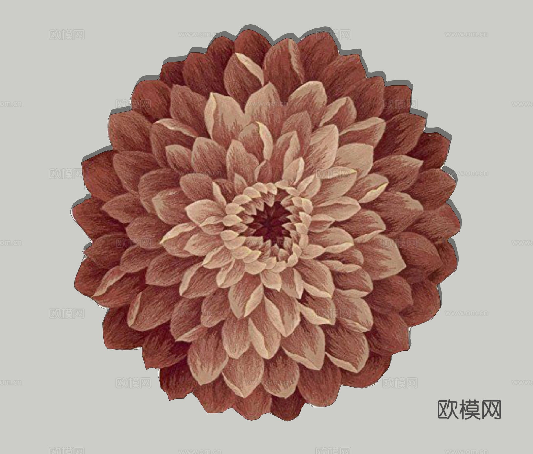 现代花朵艺术地毯su模型下载