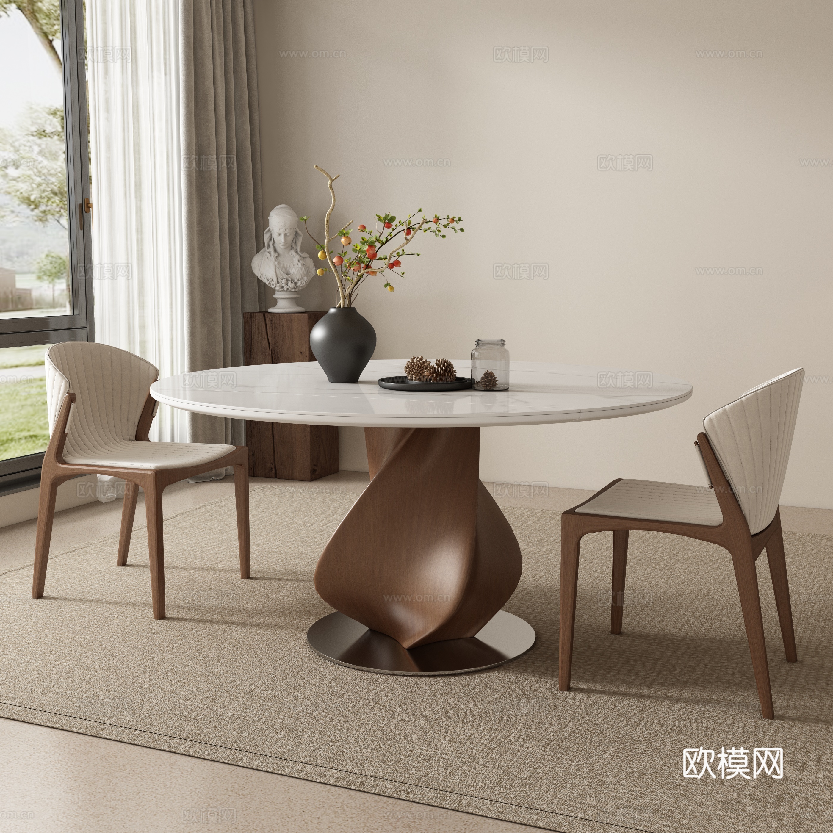 现代餐桌椅su模型