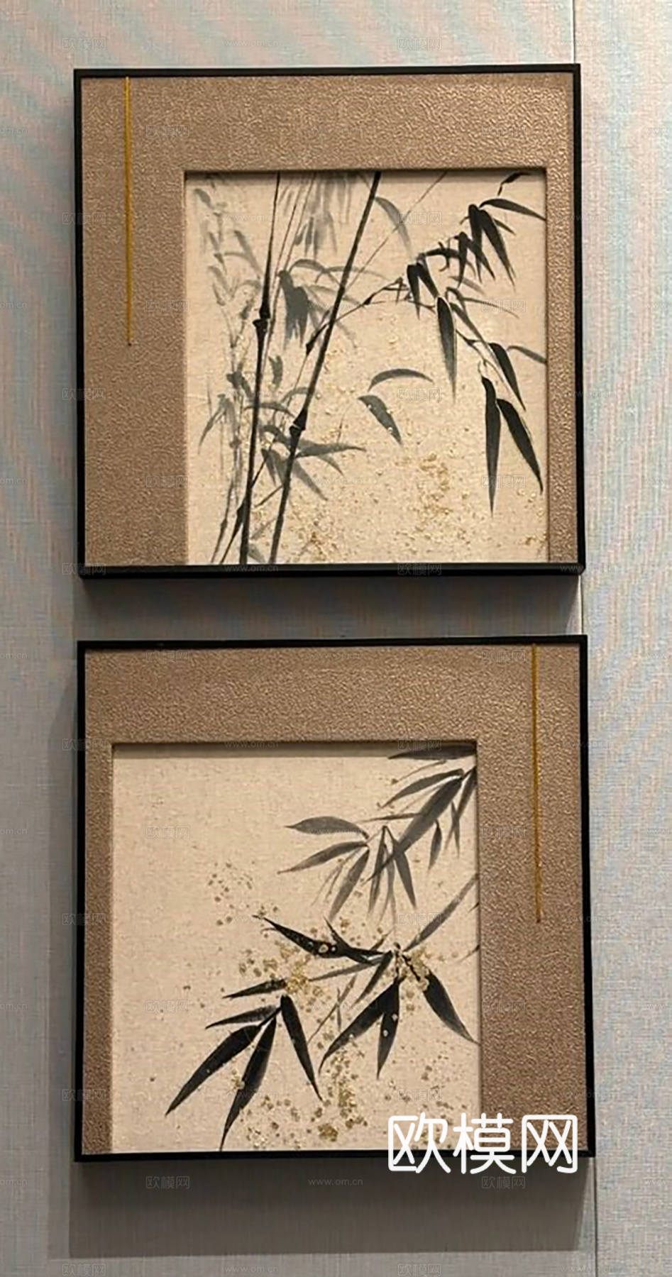 新中式挂画 竹子装饰画组合 装饰画