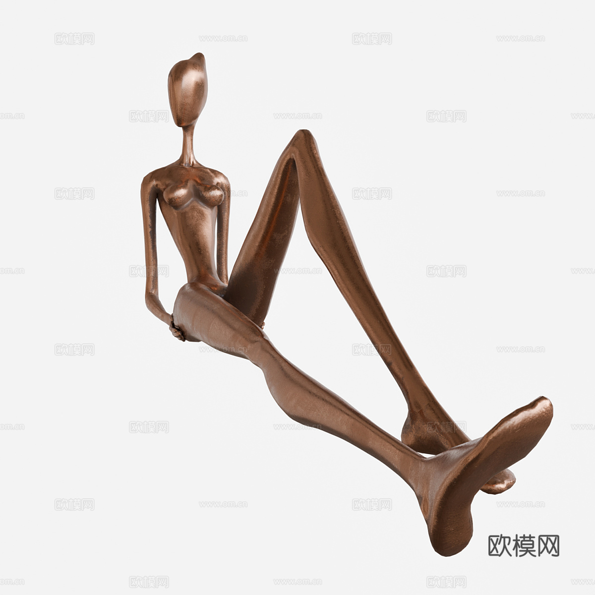 现代意式轻奢青铜雕像3d模型