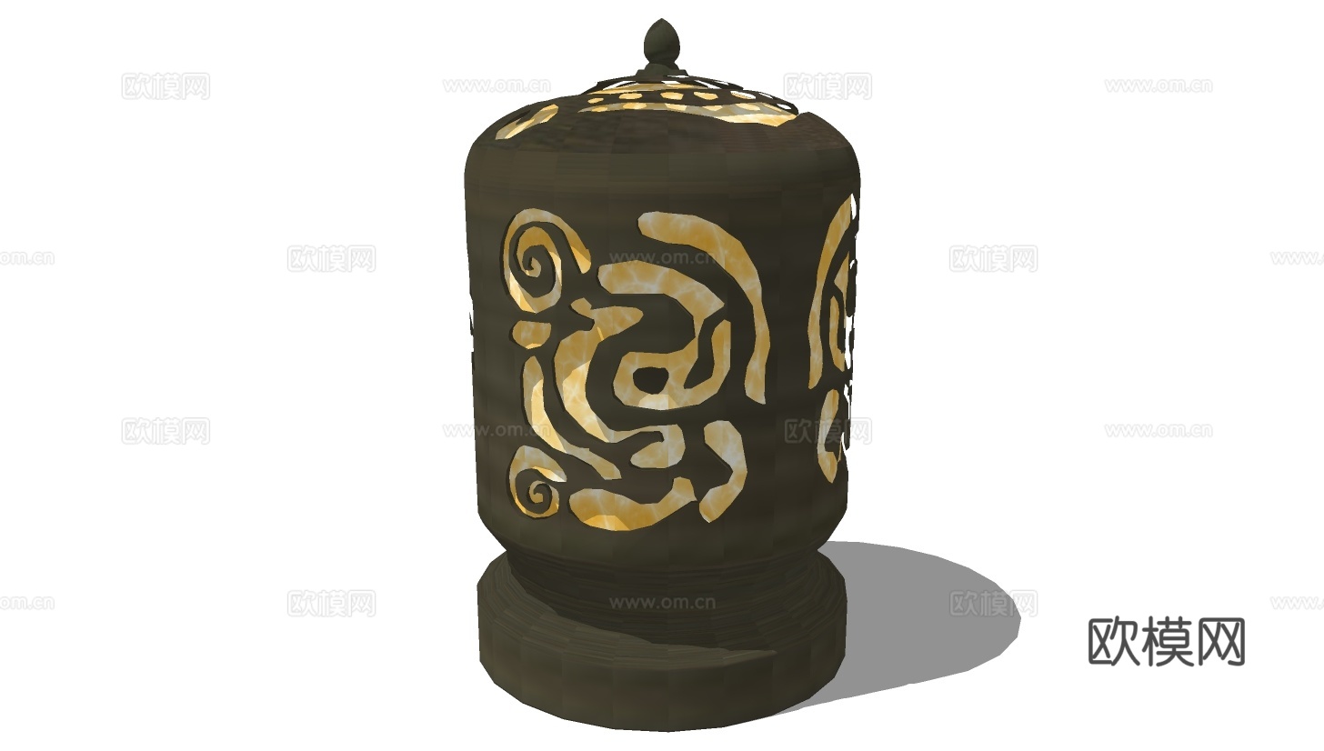 新中式庭院景观灯su模型下载下载