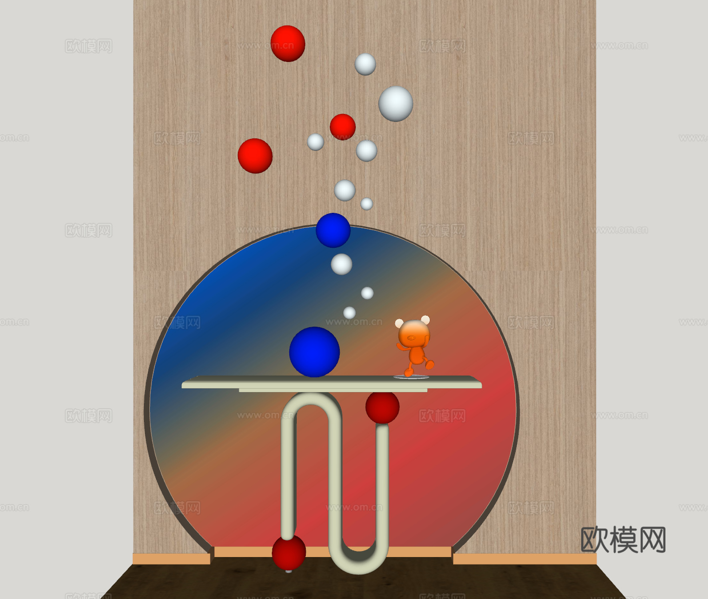 现代端景台su模型下载