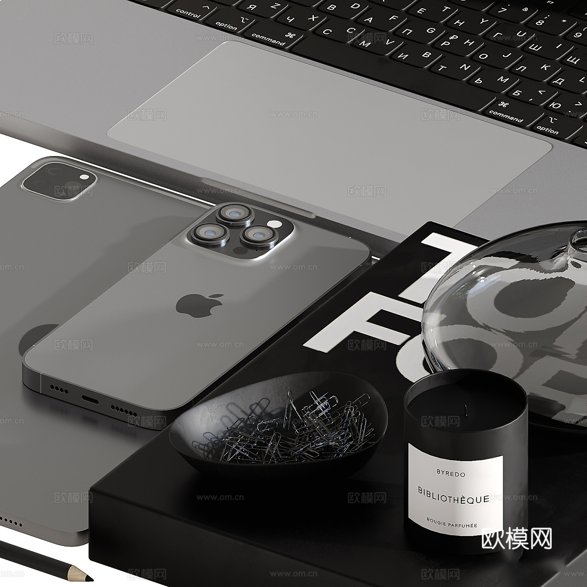 现代意式极简饰品摆件组合3d模型