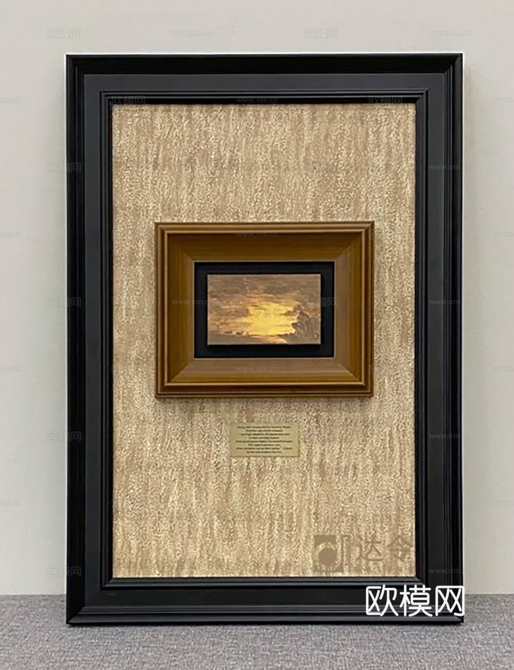 中古挂画 石材浮雕画 立方实物画