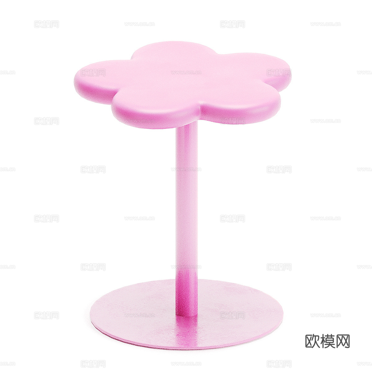 现代奶油风亚克力金属边几3d模型