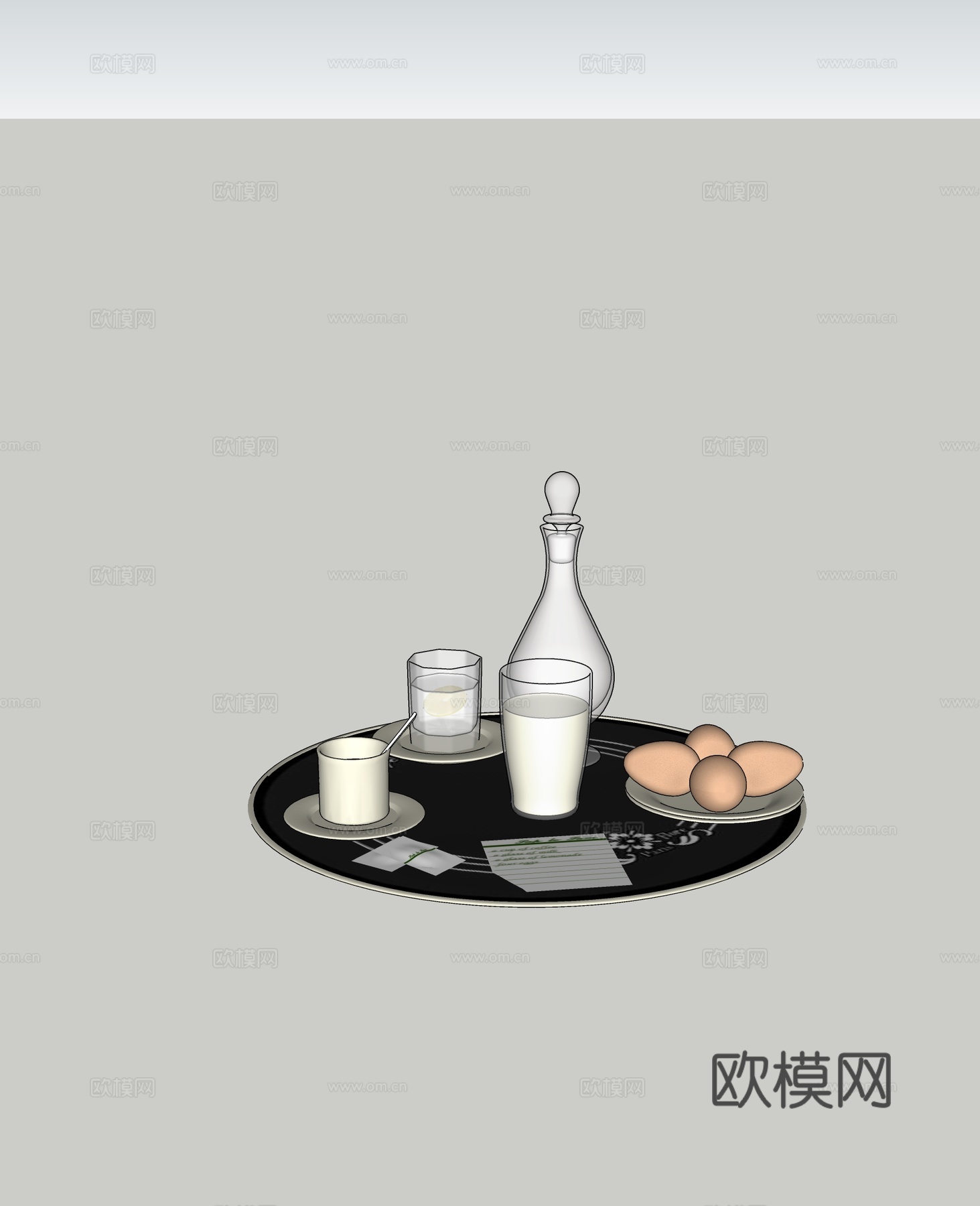 现代牛奶水杯su模型下载