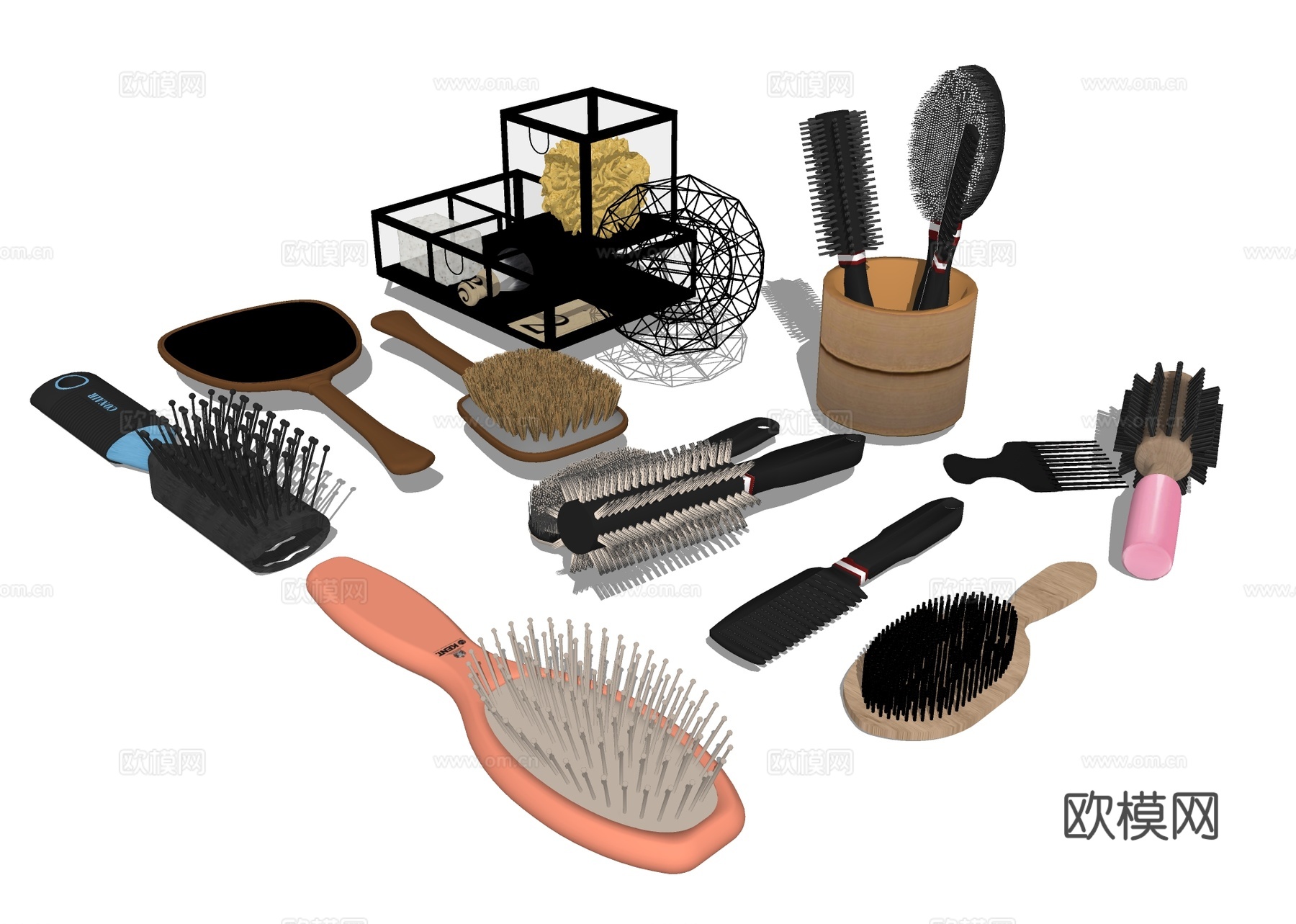 梳子 头梳su模型下载下载（渲染图2）