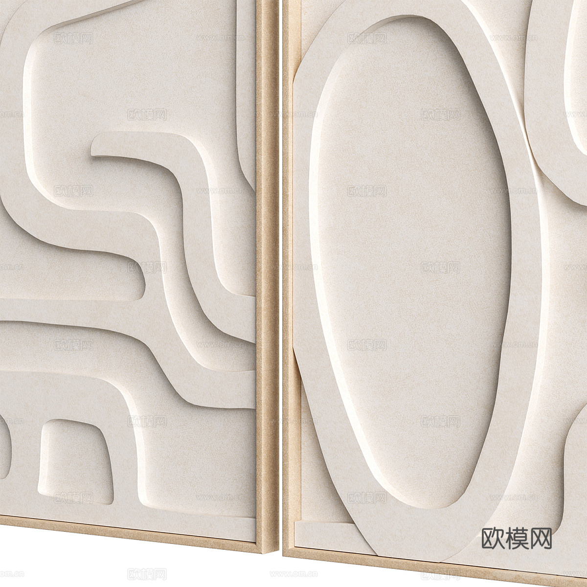 现代意式侘寂装饰挂画3d模型