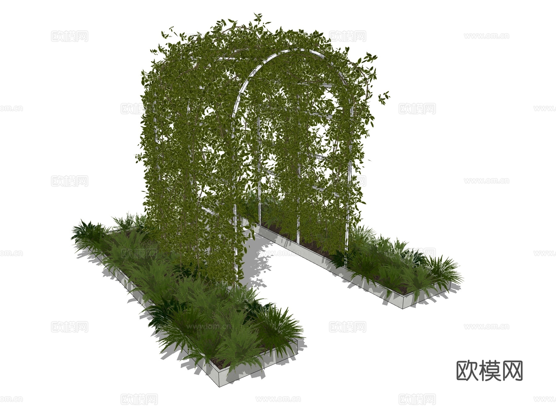 现代花架 花拱门 廊架 植物攀爬架 花拱门su模型下载