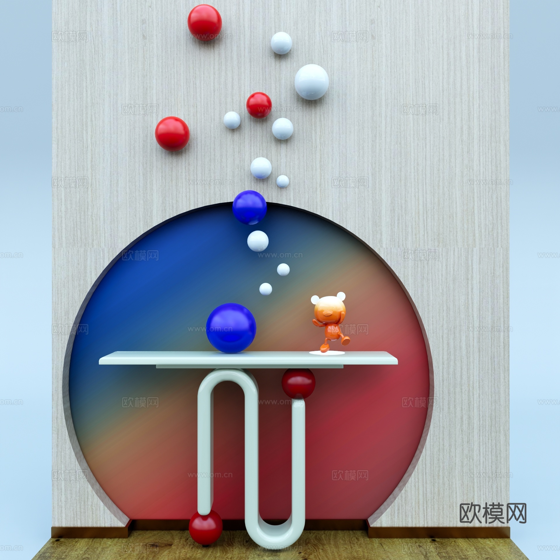 现代端景台su模型下载