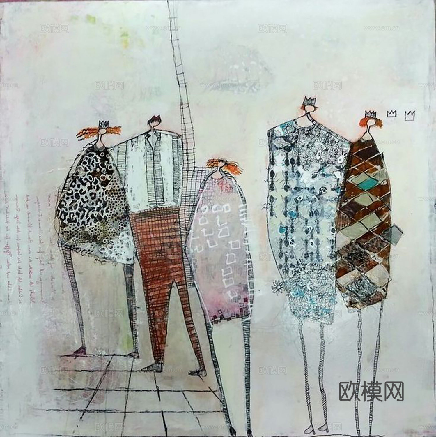 中古挂画 油画 装饰画 抽象画