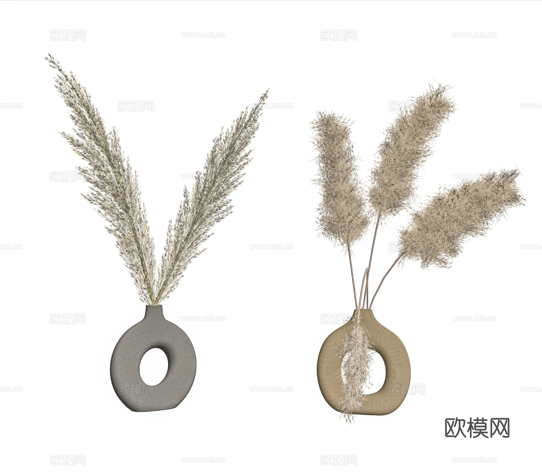 现代干芦苇花瓶su模型下载