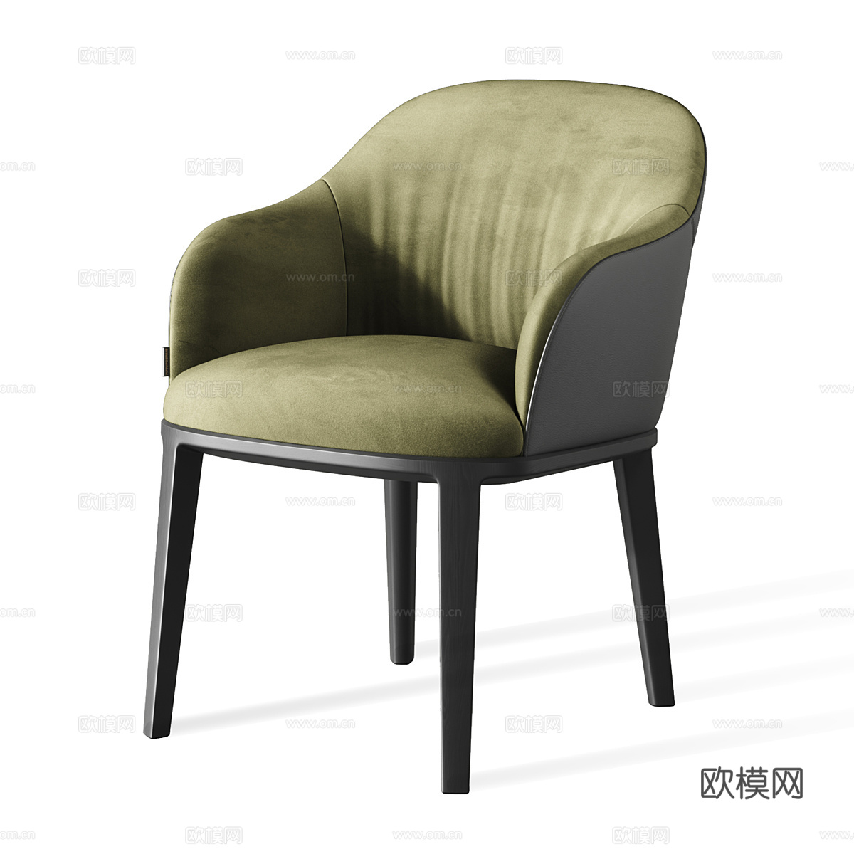 现代意式布艺皮革单椅3d模型