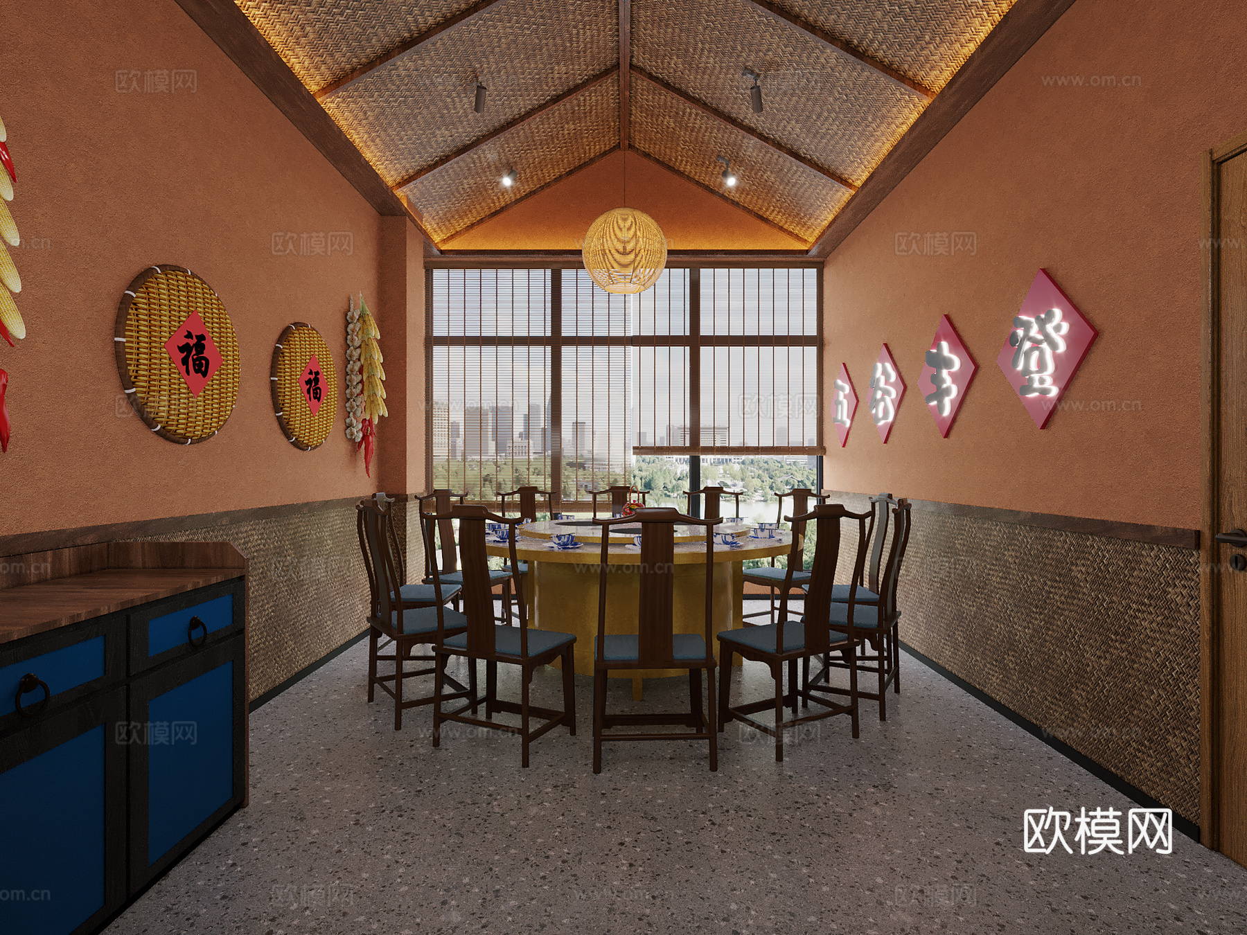 地锅鸡包厢3d模型