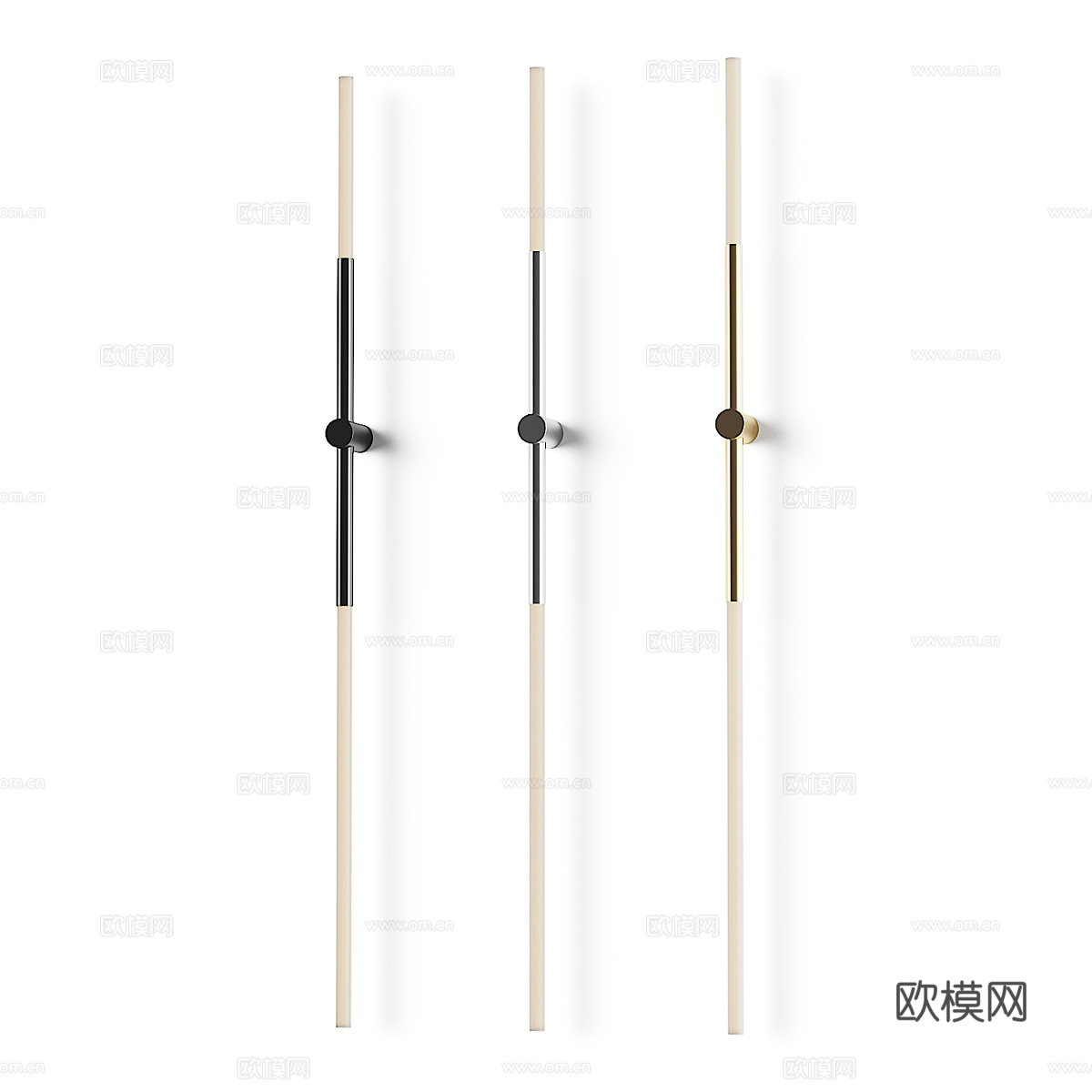 现代极简长条线性壁灯3d模型