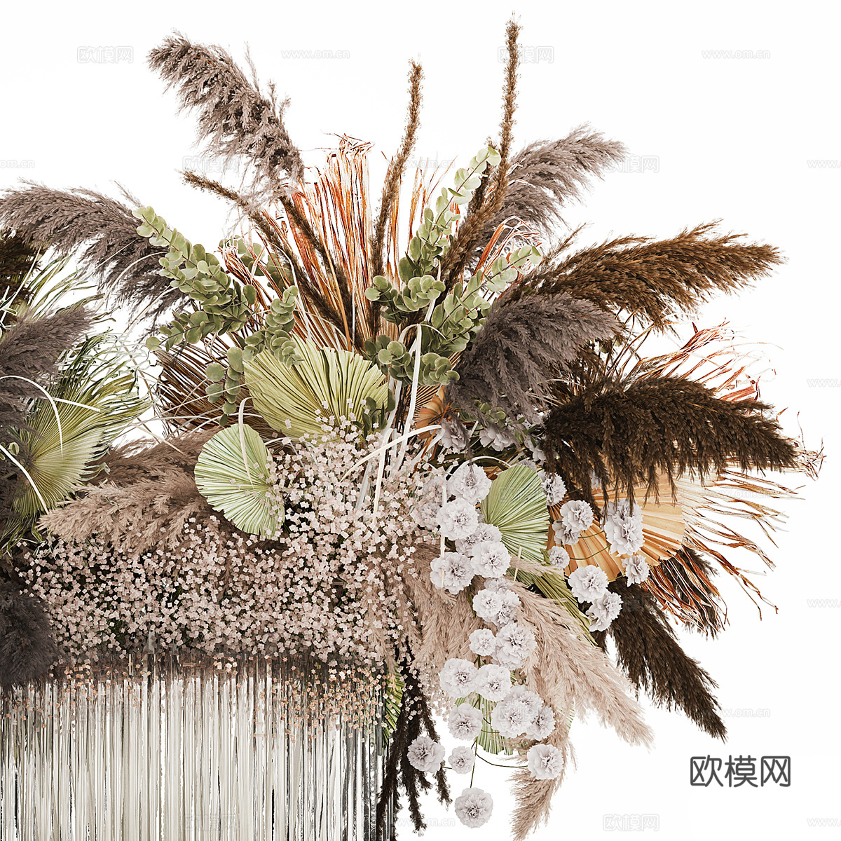现代玻璃花瓶花艺3d模型