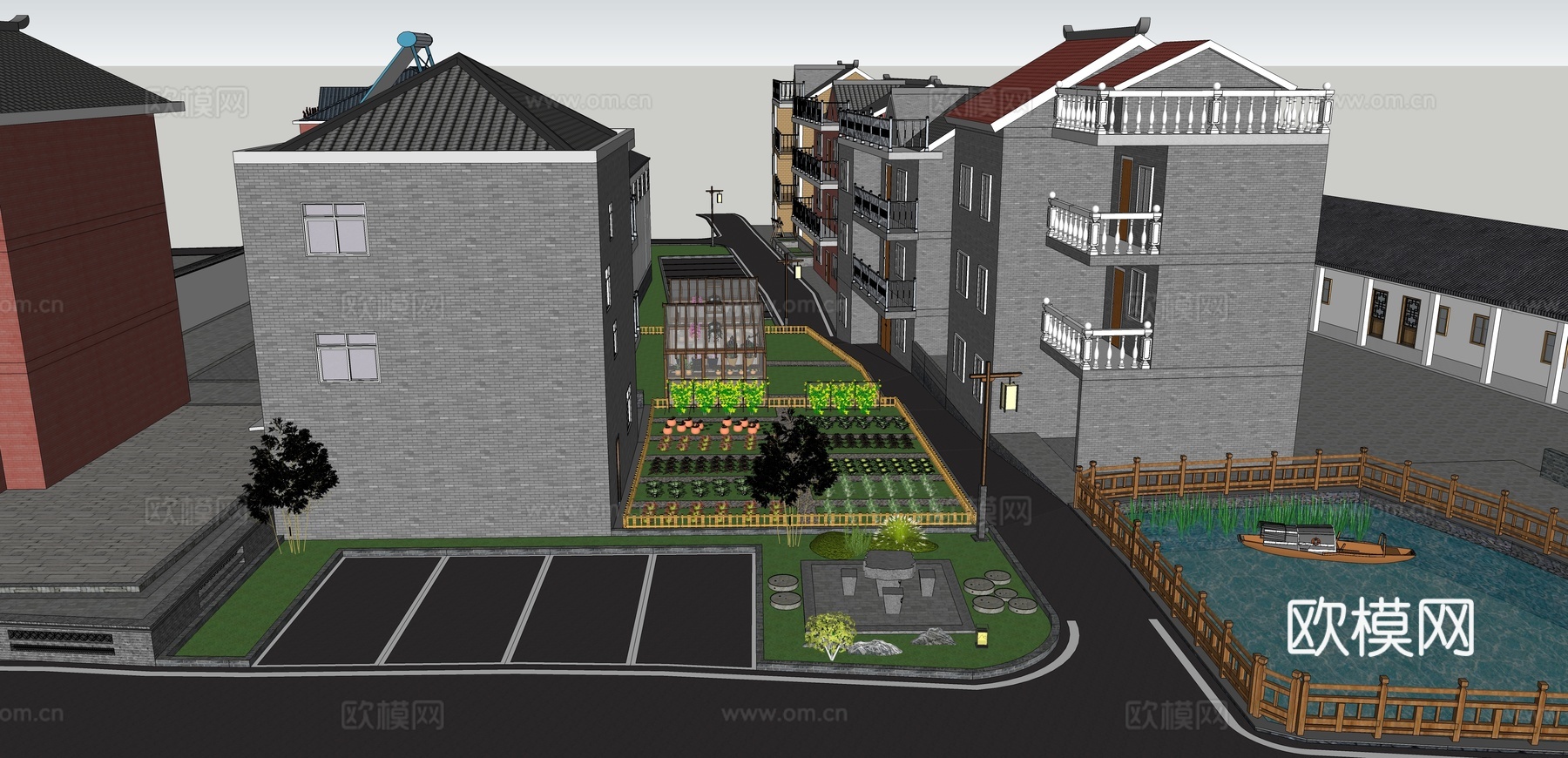 菜地 乡村公园景观su模型下载
