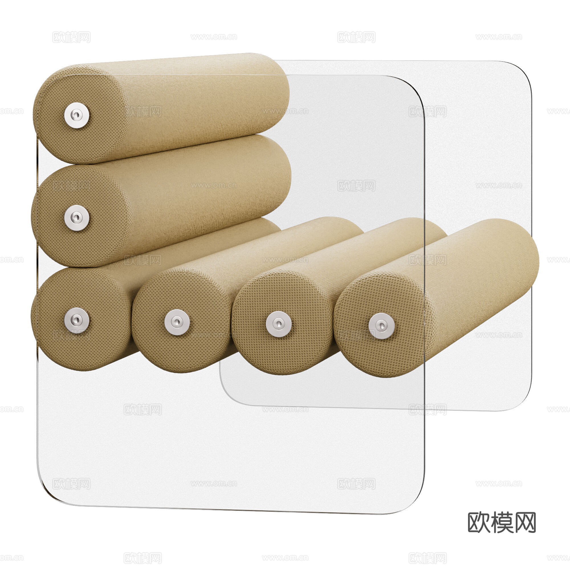 现代意式极简亚克力布艺休闲沙发3d模型