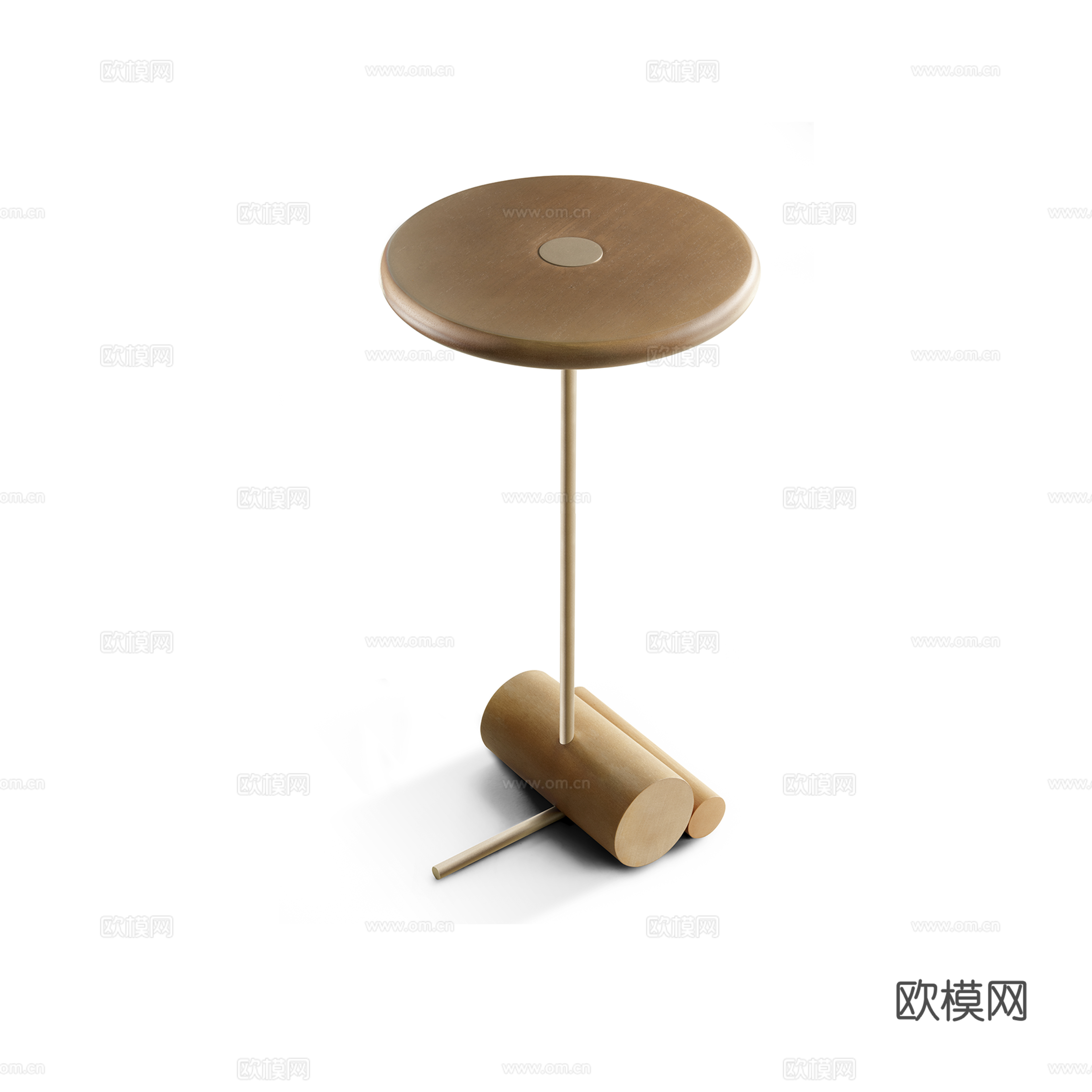北欧简约现代时尚不锈钢金色小茶几角几圆几个性边几桌子su模型