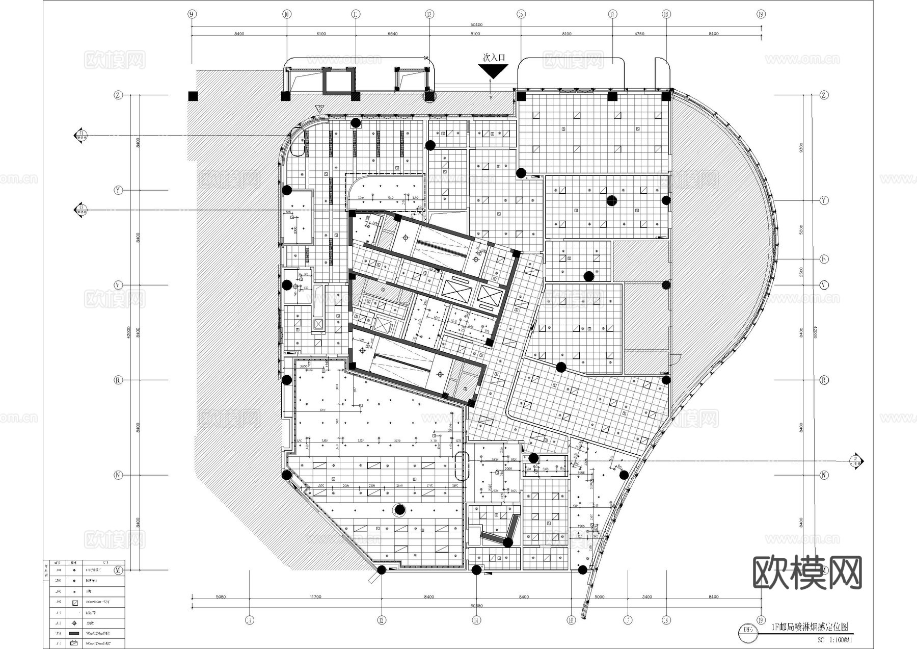邮局全套施工图cad施工图
