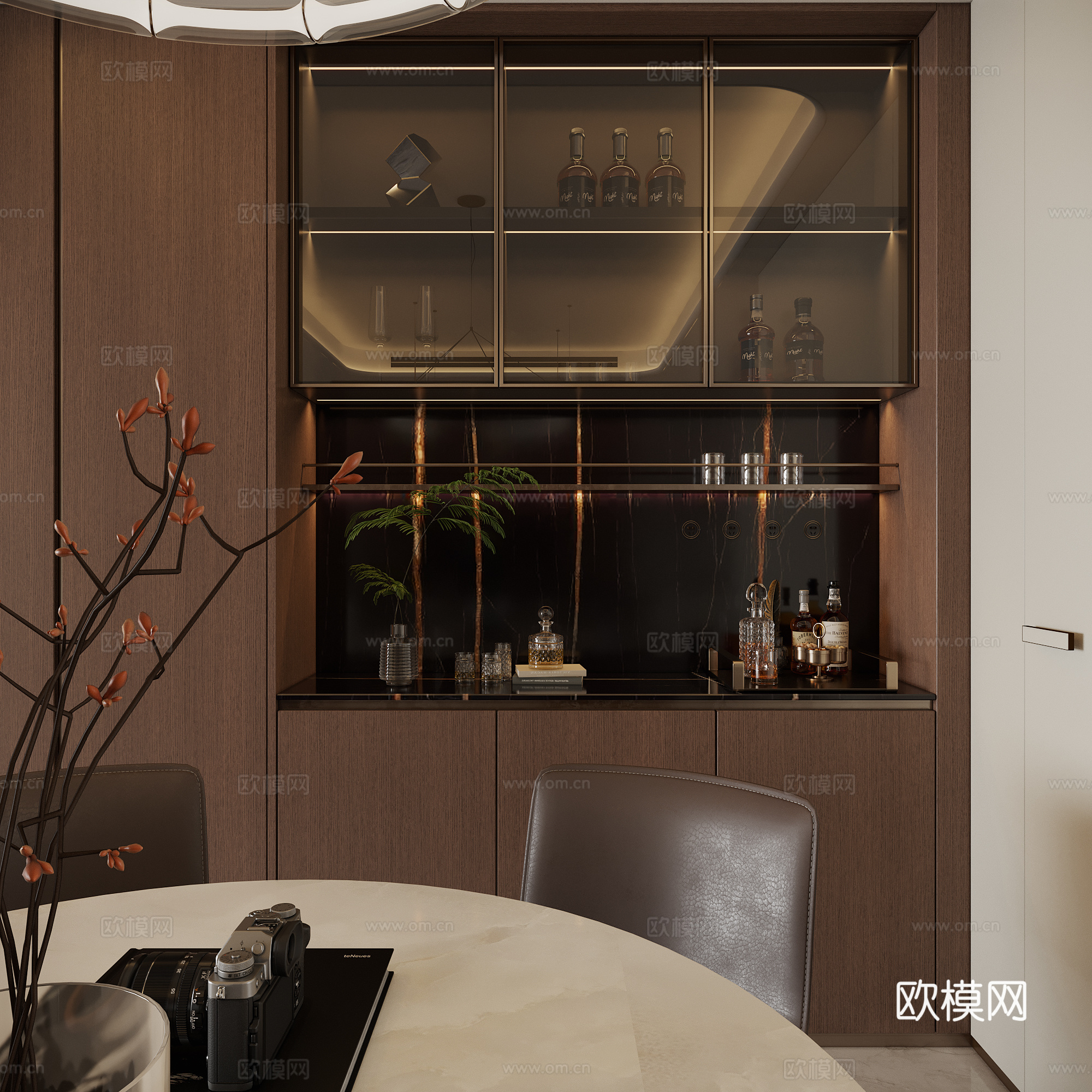 餐厅餐边柜餐桌3d模型