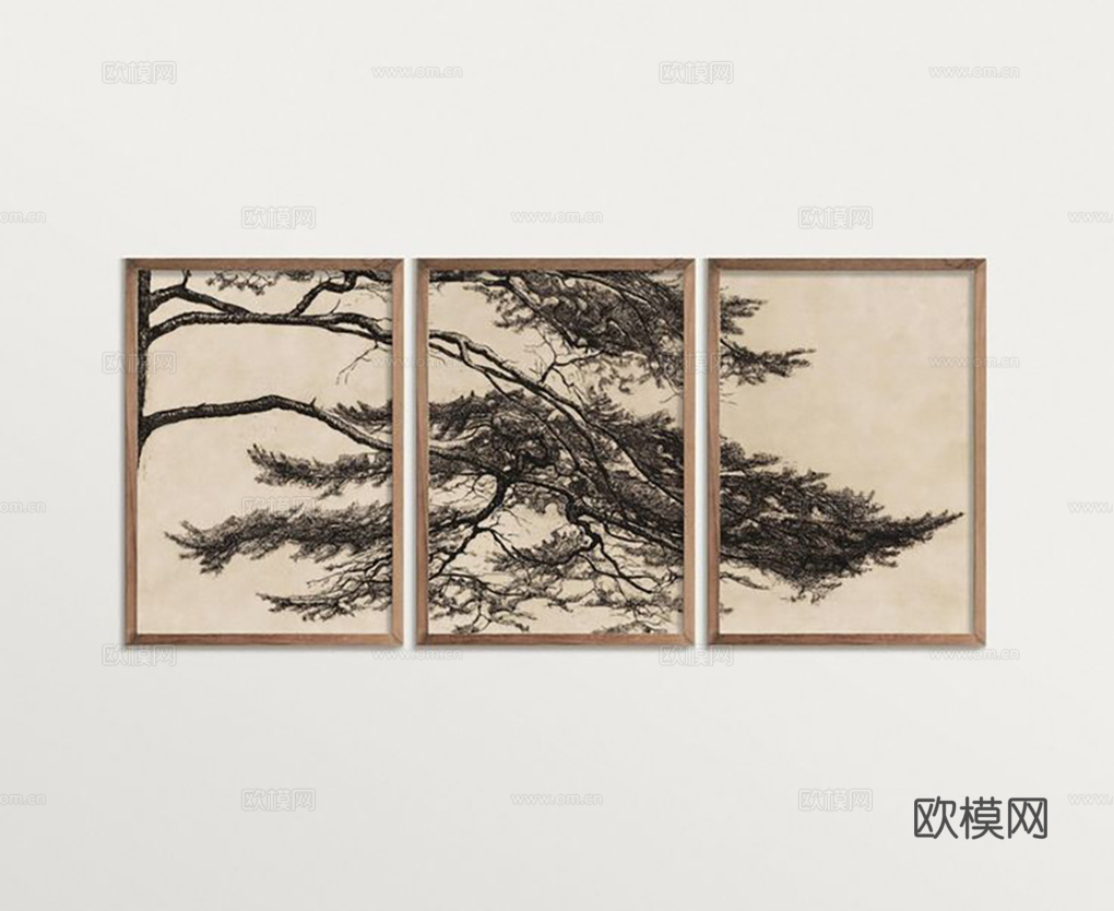 新中式挂画 挂画组合 装饰画 抽象画