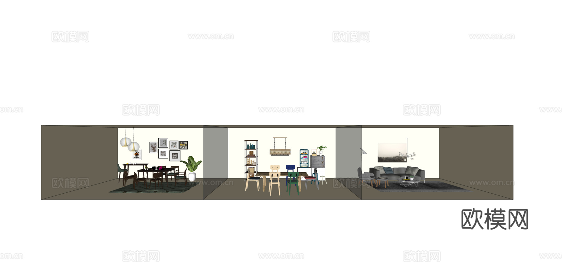 现代家具展厅su下载模型
