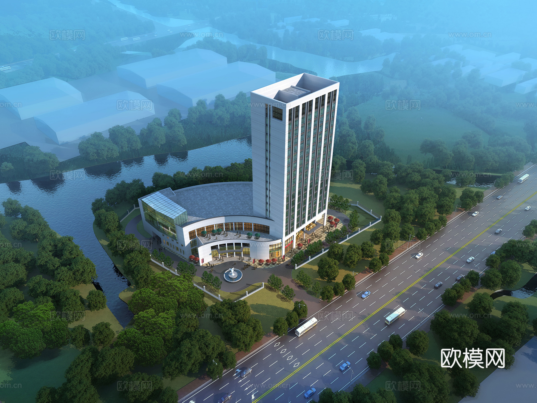 现代商业楼建筑外观su模型下载