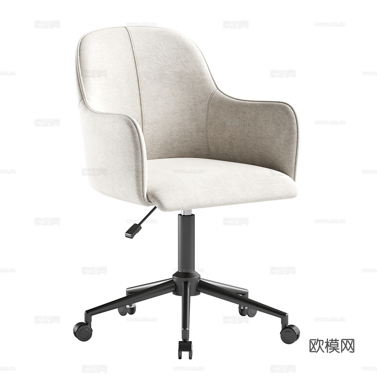 现代意式布艺办公椅3d模型