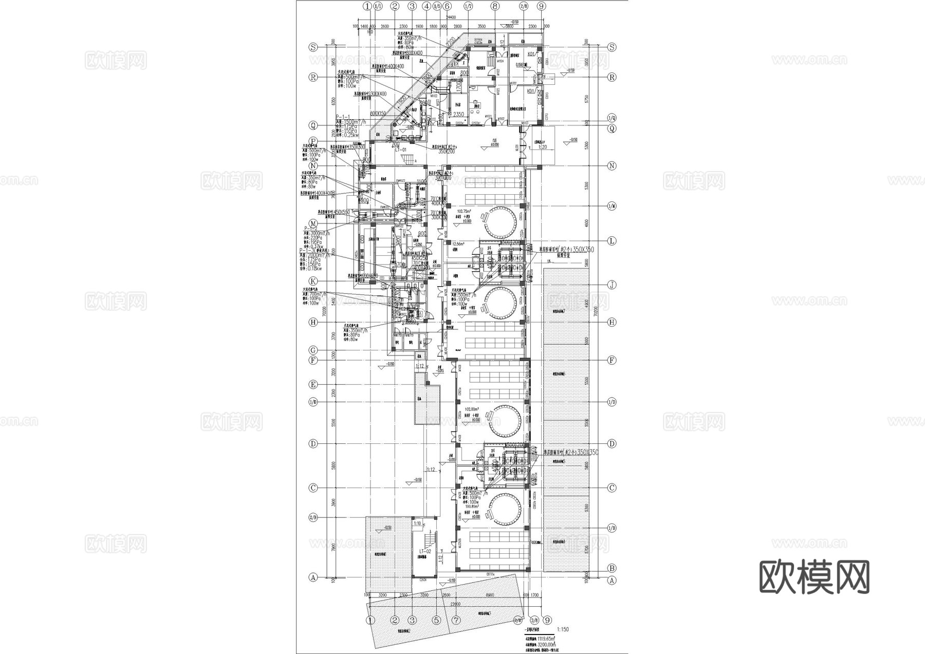 学校暖通施工图cad施工图