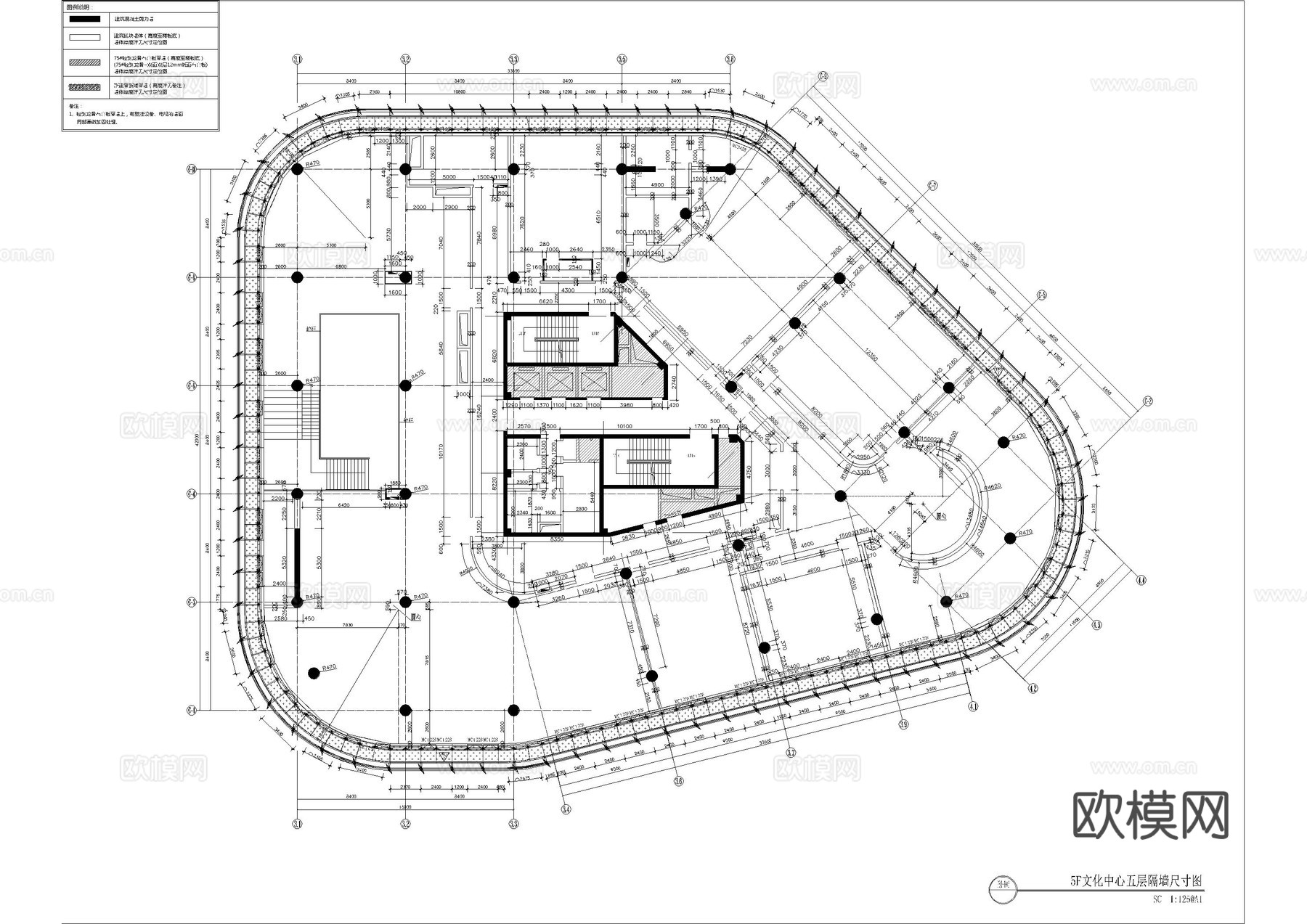 文化阅读室图书室中心全套施工图cad施工图