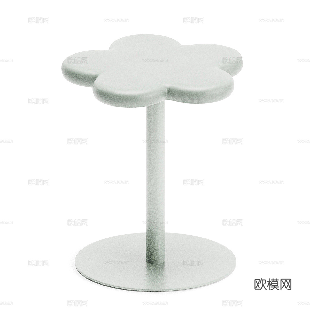 现代奶油风亚克力金属边几3d模型