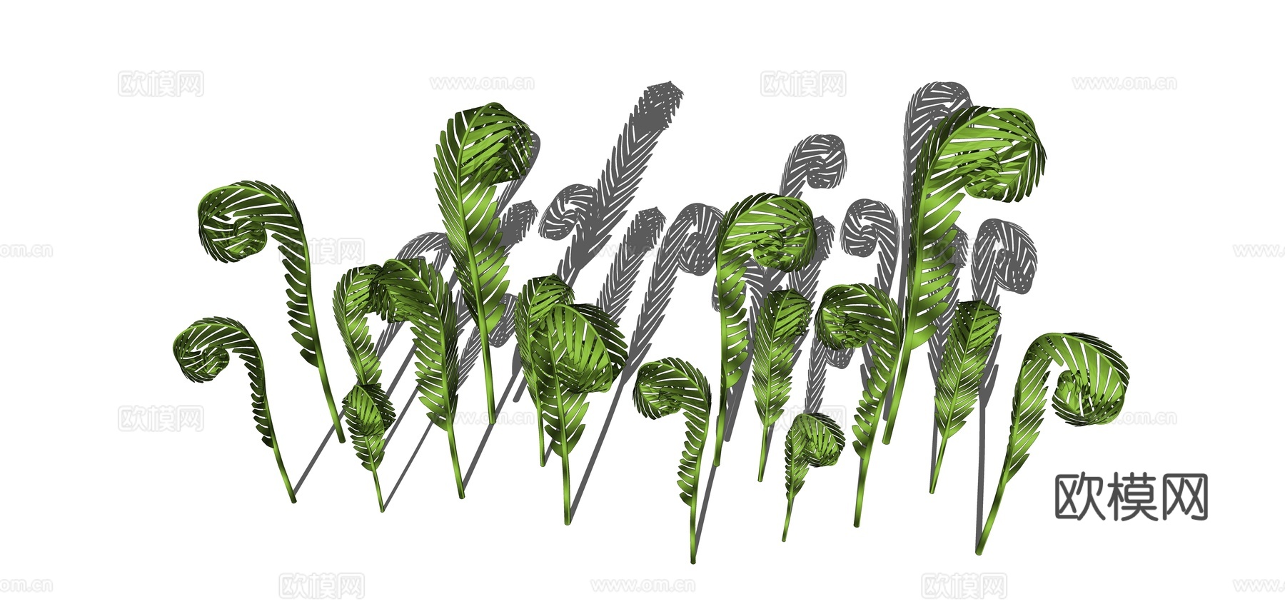 现代花草植物su模型下载