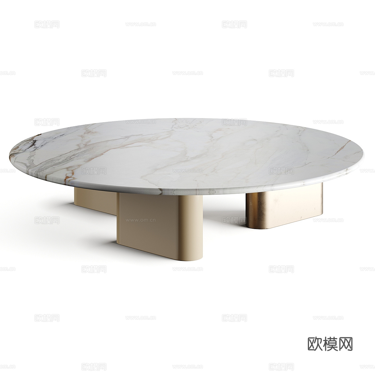 现代意式轻奢大理石茶几组合3d模型