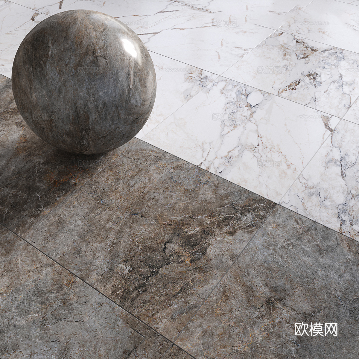 现代大理石 岩板 奢石 水磨石 PU石材3d模型