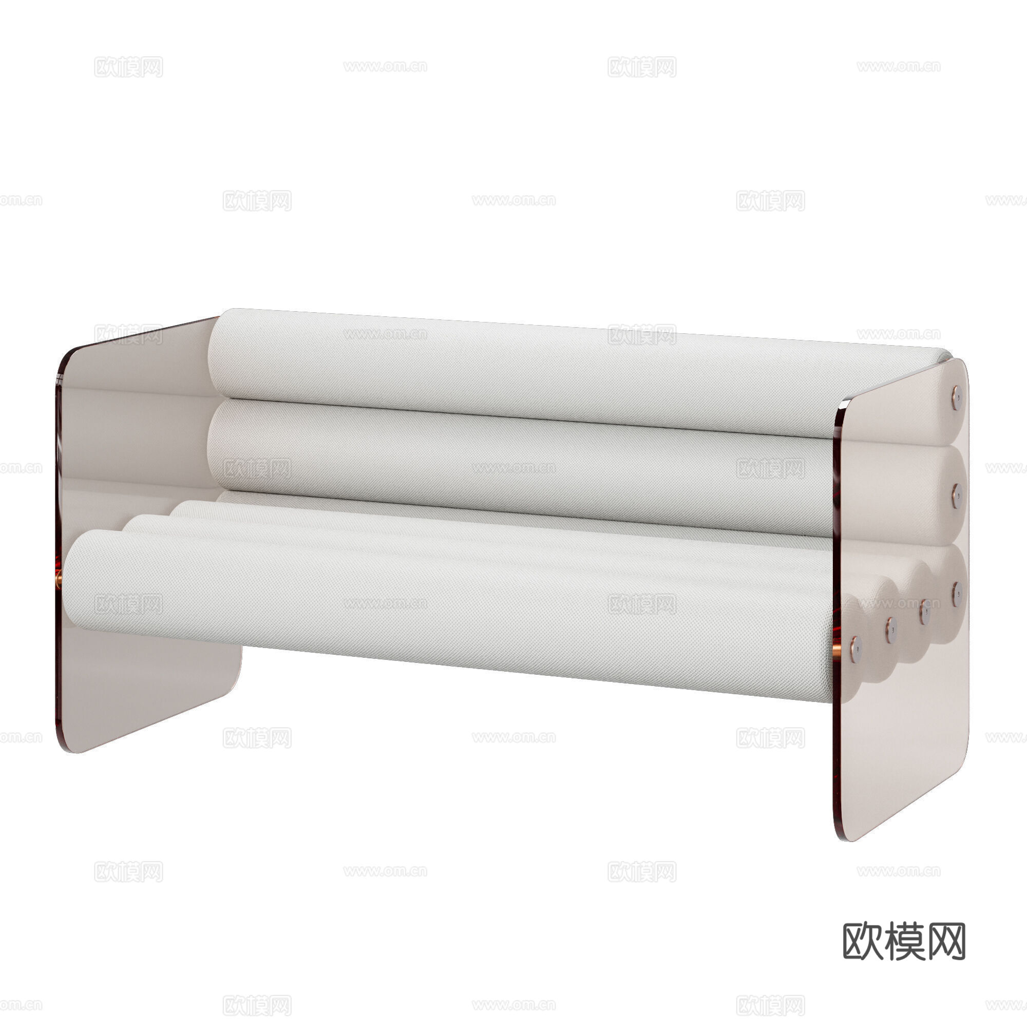现代意式极简亚克力布艺休闲沙发3d模型