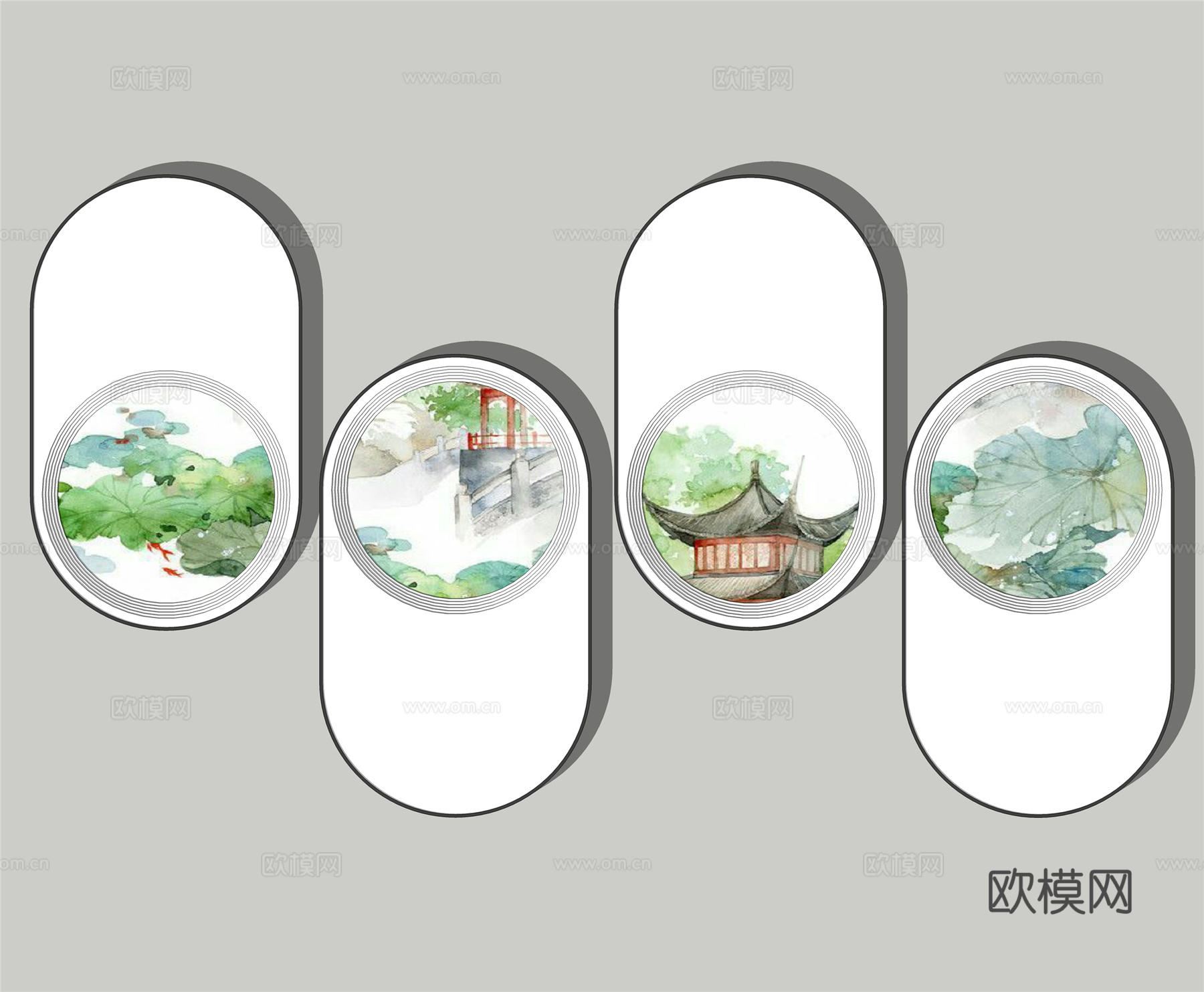 现代装饰画su模型下载