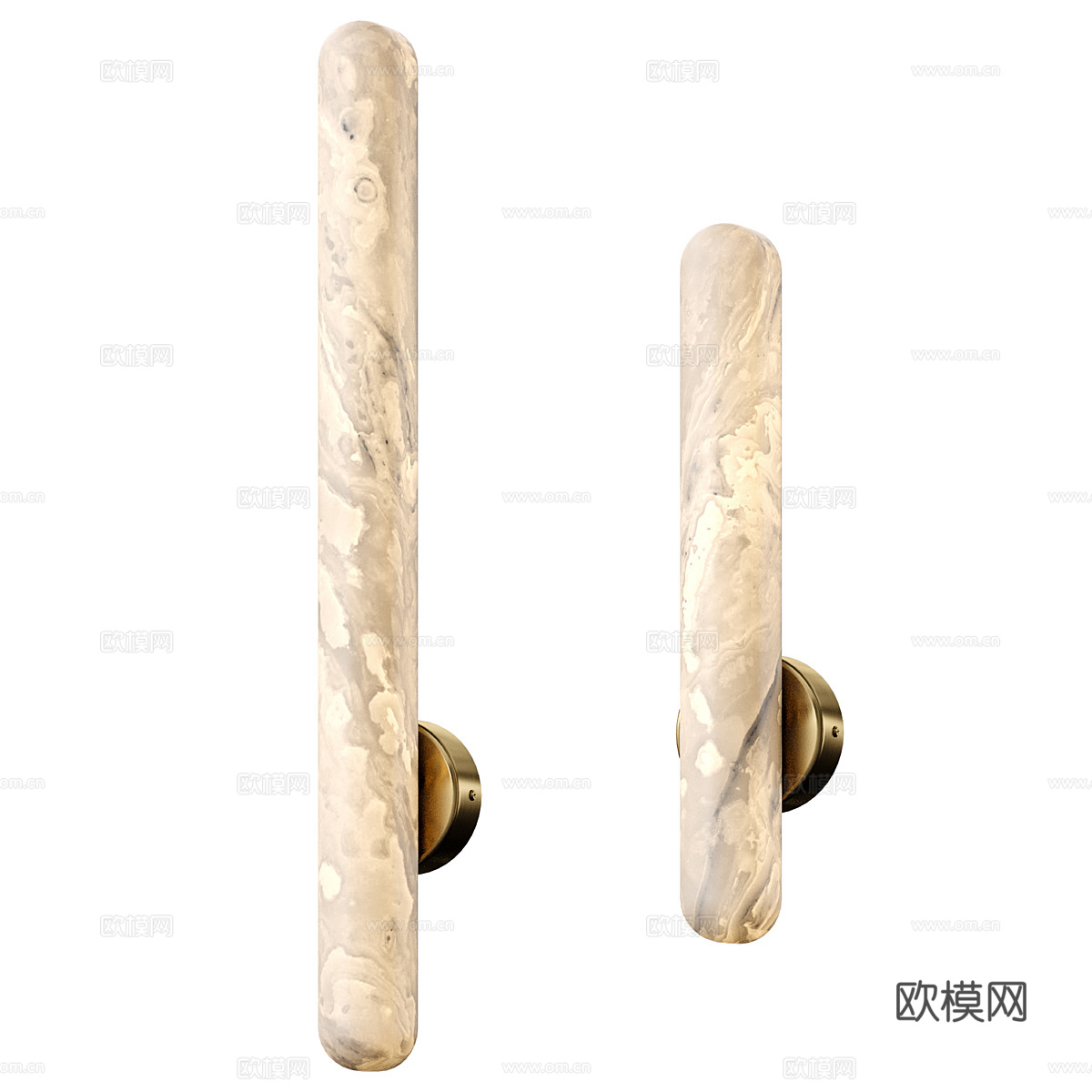 现代轻奢大理石装饰长条壁灯3d模型